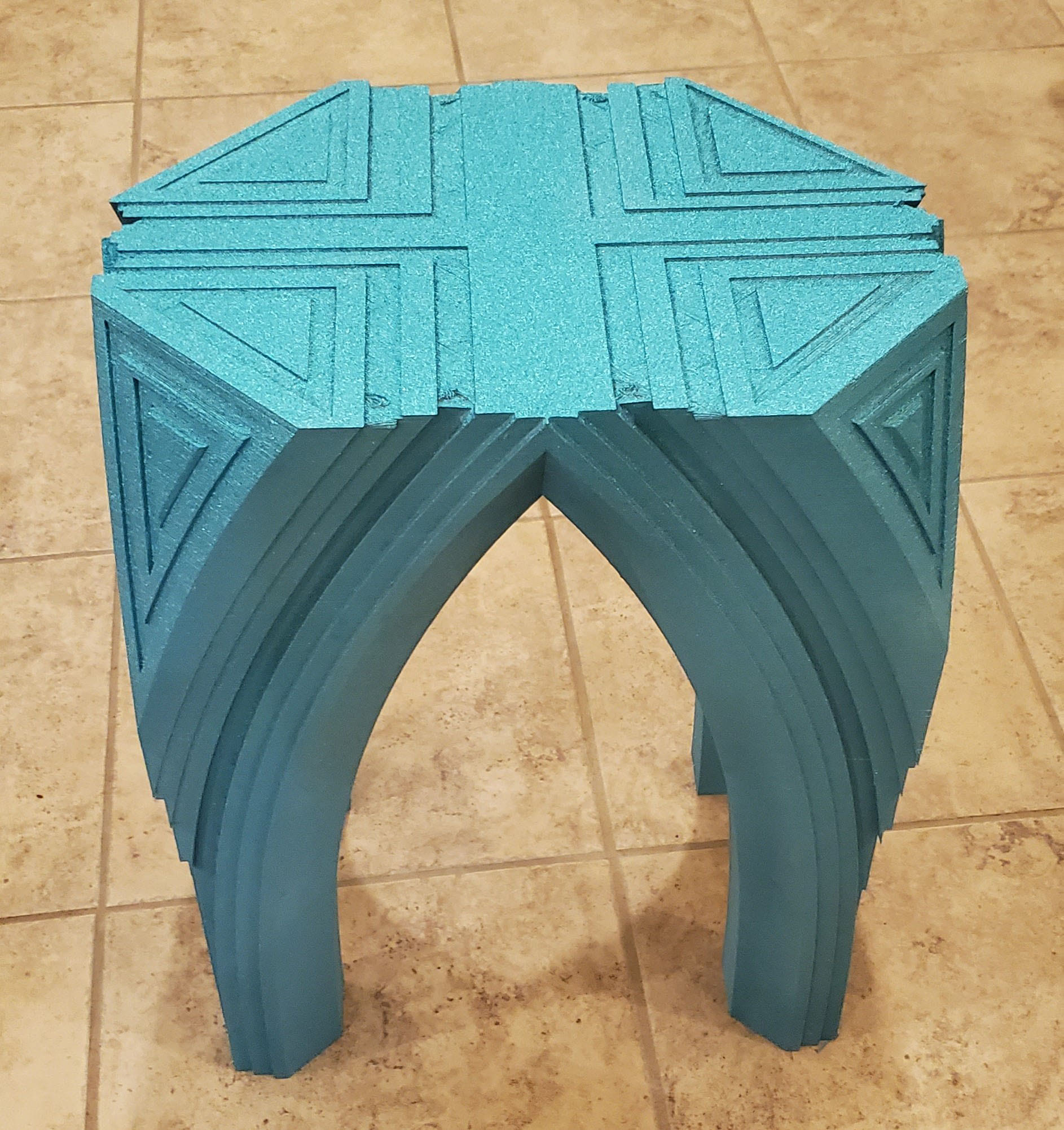 3d printed stool painted